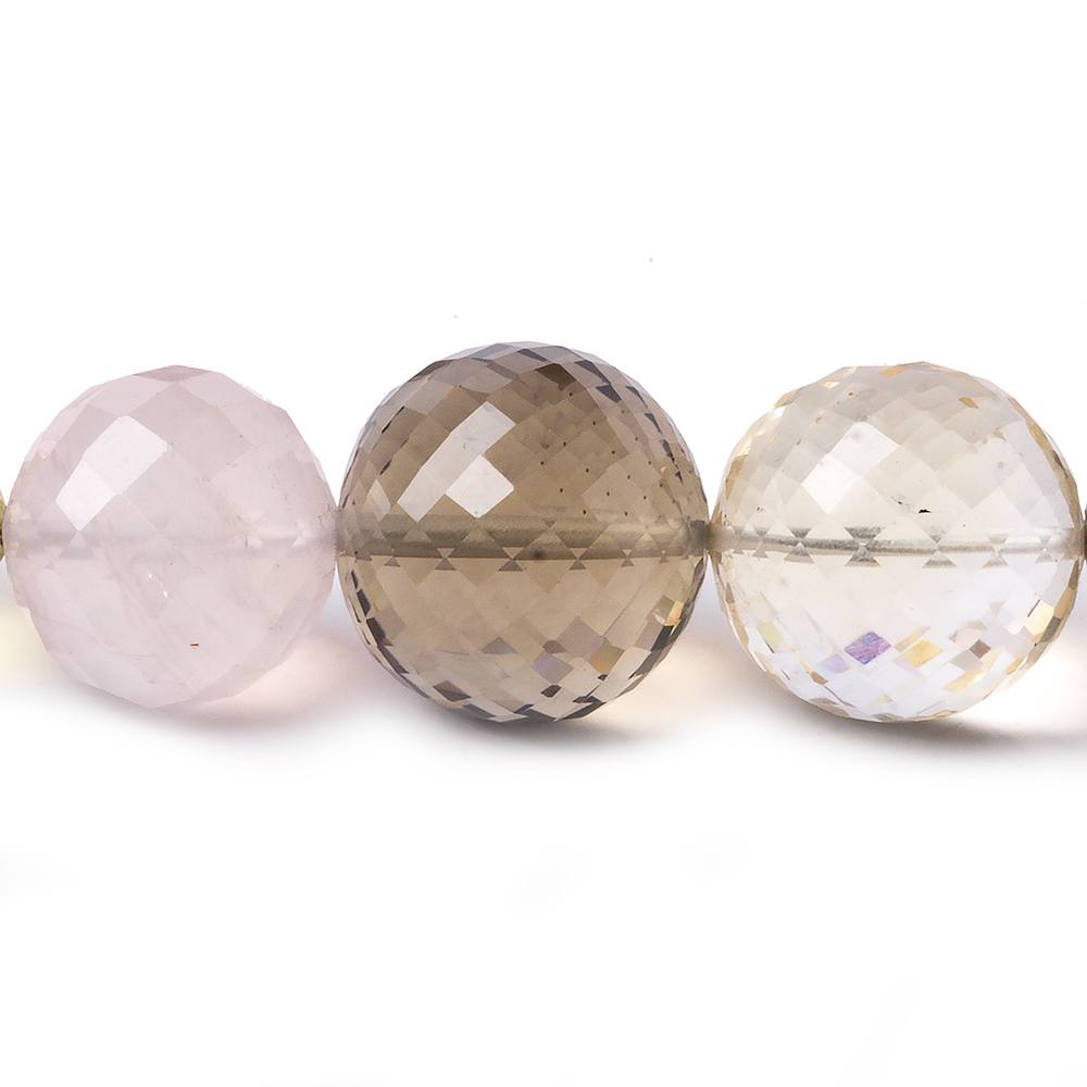  13.5-18mm Multi Gemstone German Faceted Round beads 16 inch 27 pieces AA 