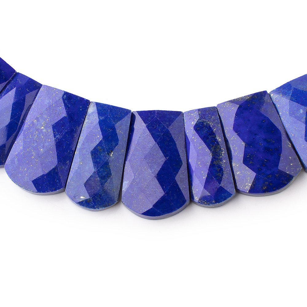  13.5x9-22x11mm Lapis Lazuli double drilled faceted fancy shape collar 30 beads 