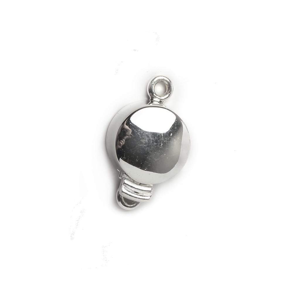  13mm Sterling Silver Box Clasp Plain Coin Design 1 piece 