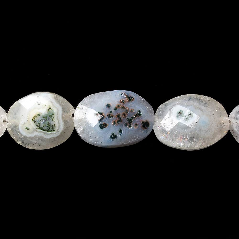  13x12-16x13mm Peacock Solar Quartz faceted oval nugget beads 8 inch 11 pieces 