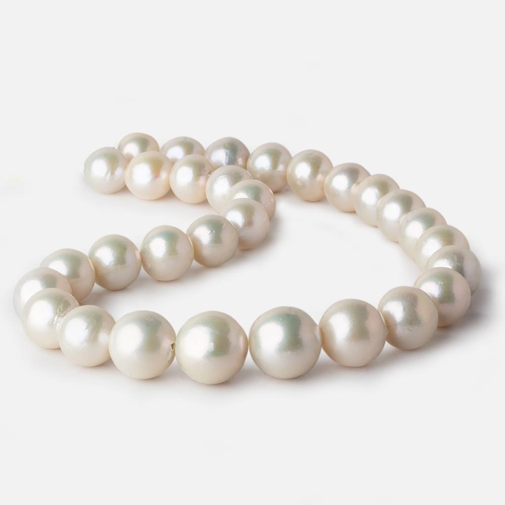  13x13-17x17mm Off White Near Round Freshwater Pearl 17 inch 30 pieces A 