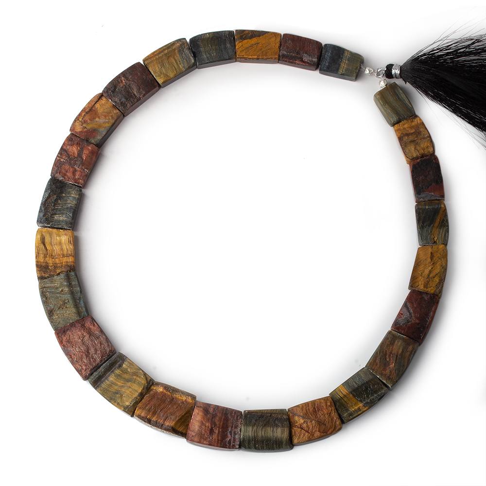  13x18-20x24mm Matte & Polished Multi Color Tiger's Eye fancy shape Collar 25 beads A 