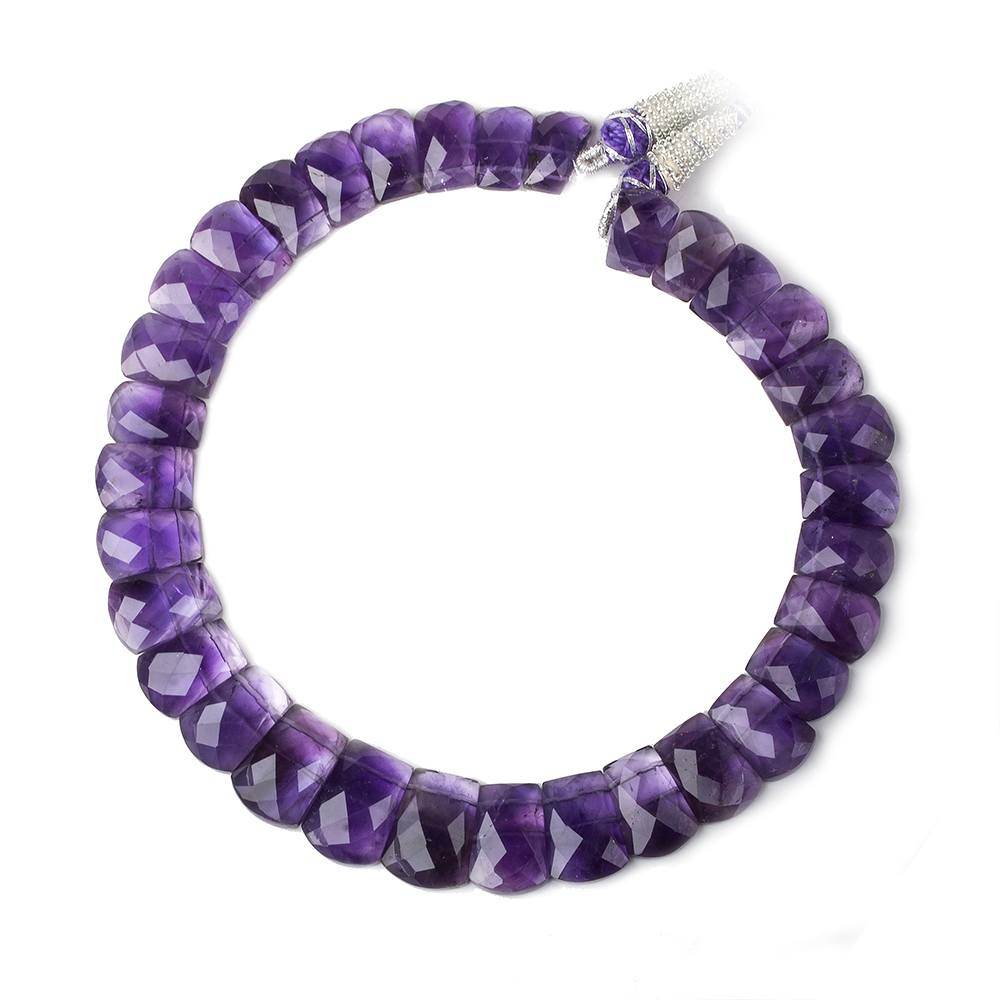  13x9-18x13mm Amethyst double drilled faceted fancy shape collar 33 beads 