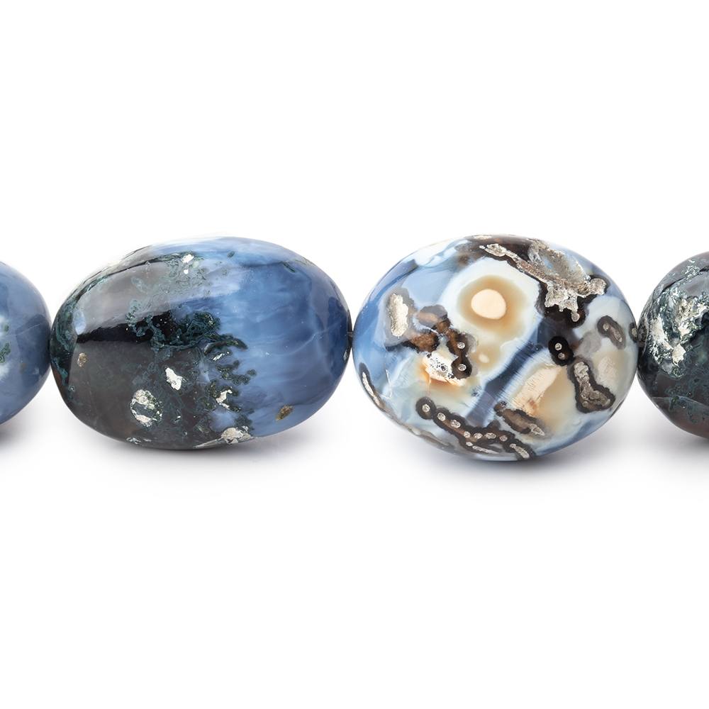  14-23mm Owyhee Blue Opal Plain Nugget Beads 21 inch 28 pieces AAA 
