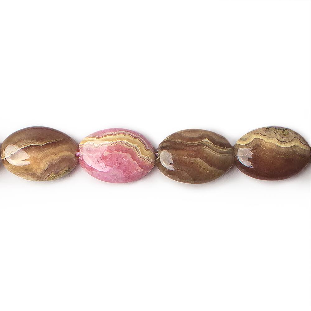  14x10mm Chocolate Rhodochrosite plain ovals 15.5 inch 28 beads 