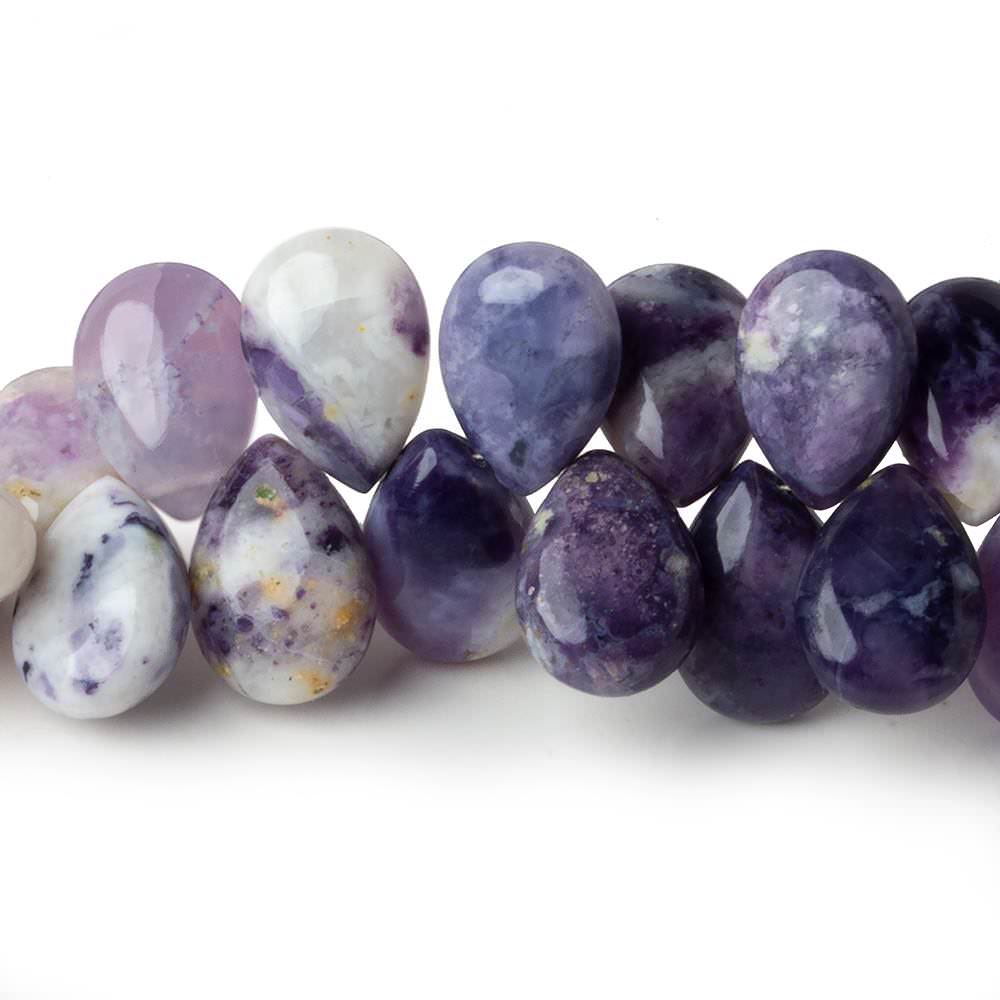 14x10mm Morado Purple Opal plain pear beads 18 inch 102 pieces AA 