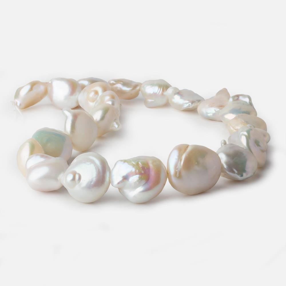  14x14-18x27mm Off White Ultra Baroque Freshwater Pearl 16 inch 13 pieces A 
