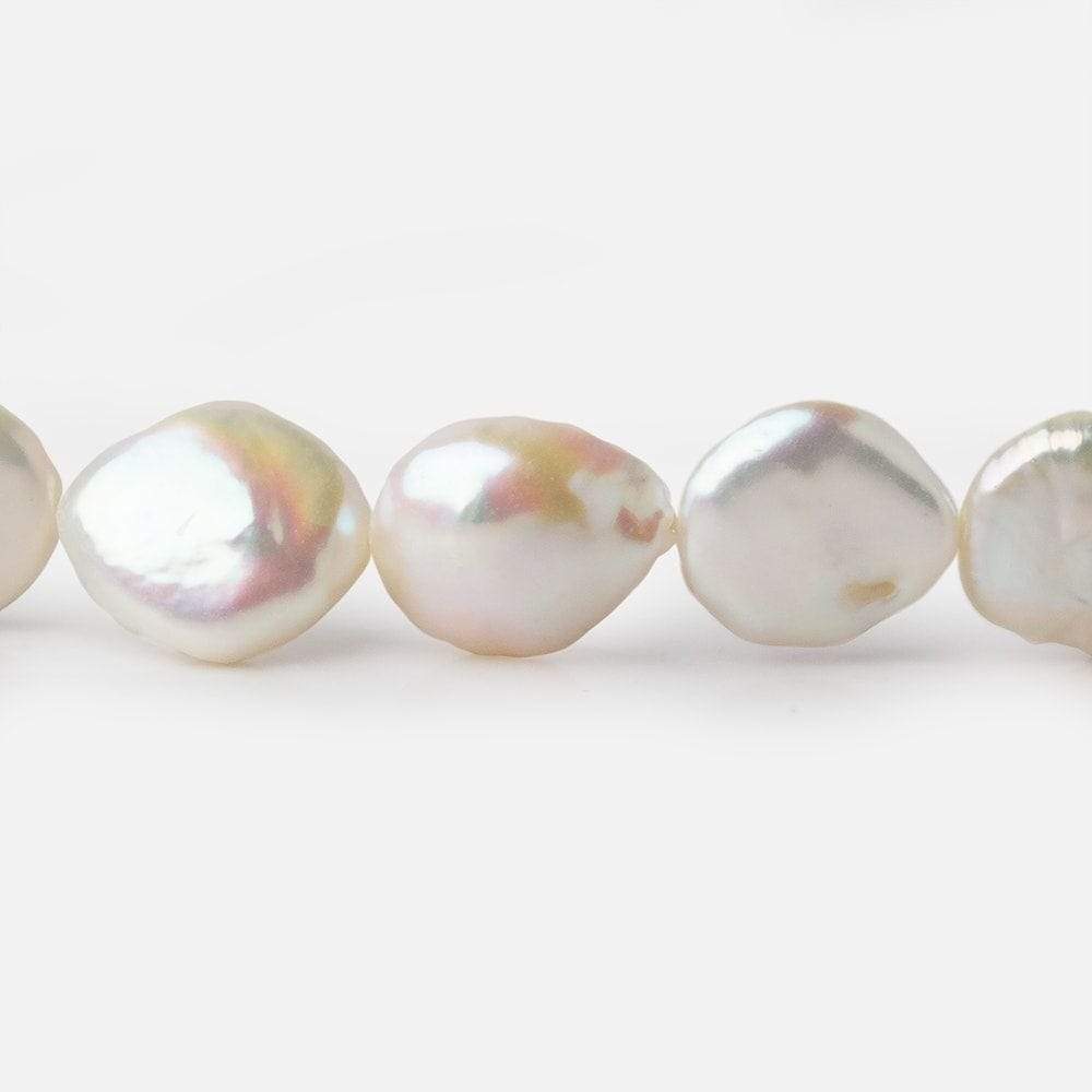  14x15-15x17mm Creamy White Coin Freshwater Pearls 16 inch 25 pieces 