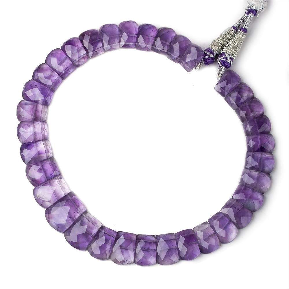  14x9-20x15mm Amethyst double drilled faceted fancy shape collar 34 beads 