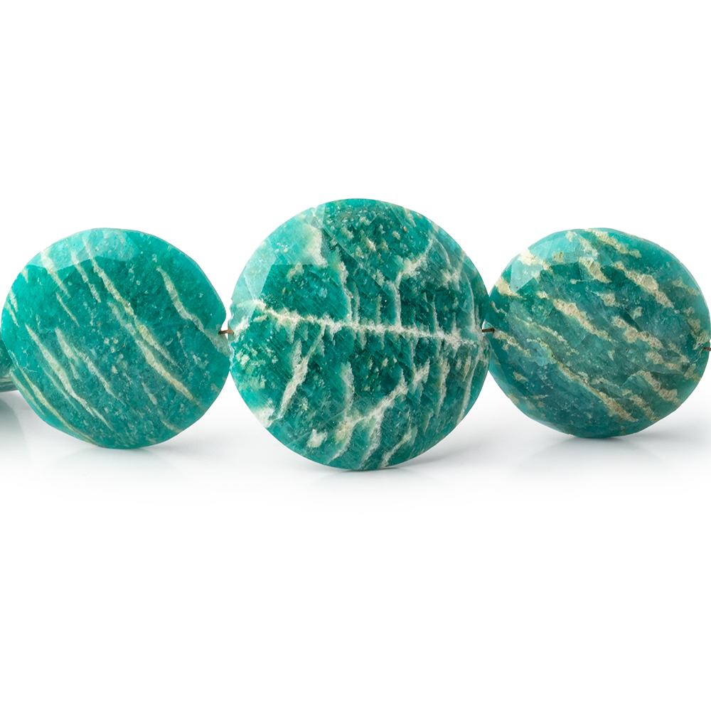  15-23mm Russian Amazonite Side Drilled Coin Beads 7.5 inch 10 pieces 