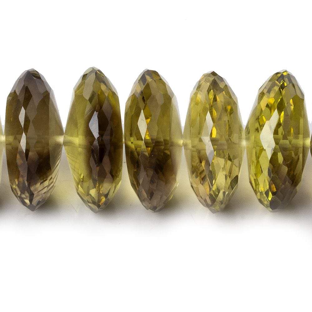  14-17mm BiColor Quartz German Faceted Rondelles 16 inch 49 beads AAA 