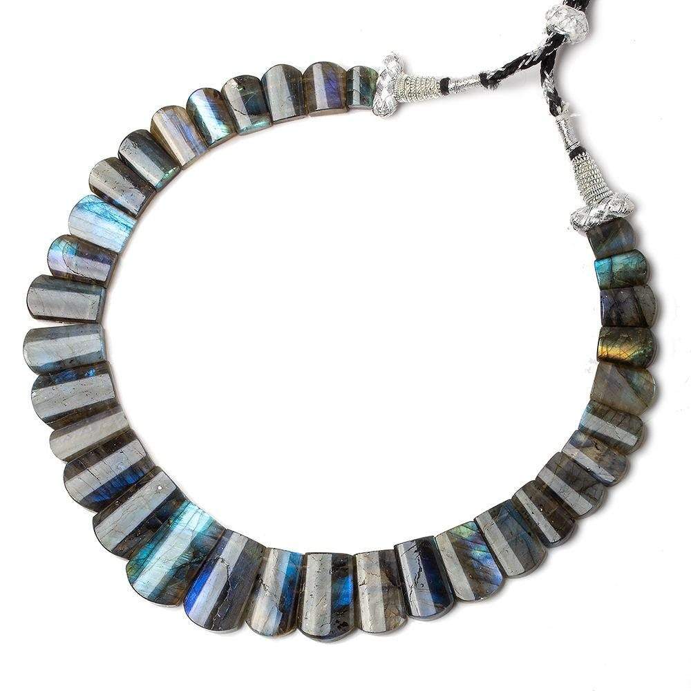  15x10-20x11mm Labradorite double drilled plain shape collar 40 beads 