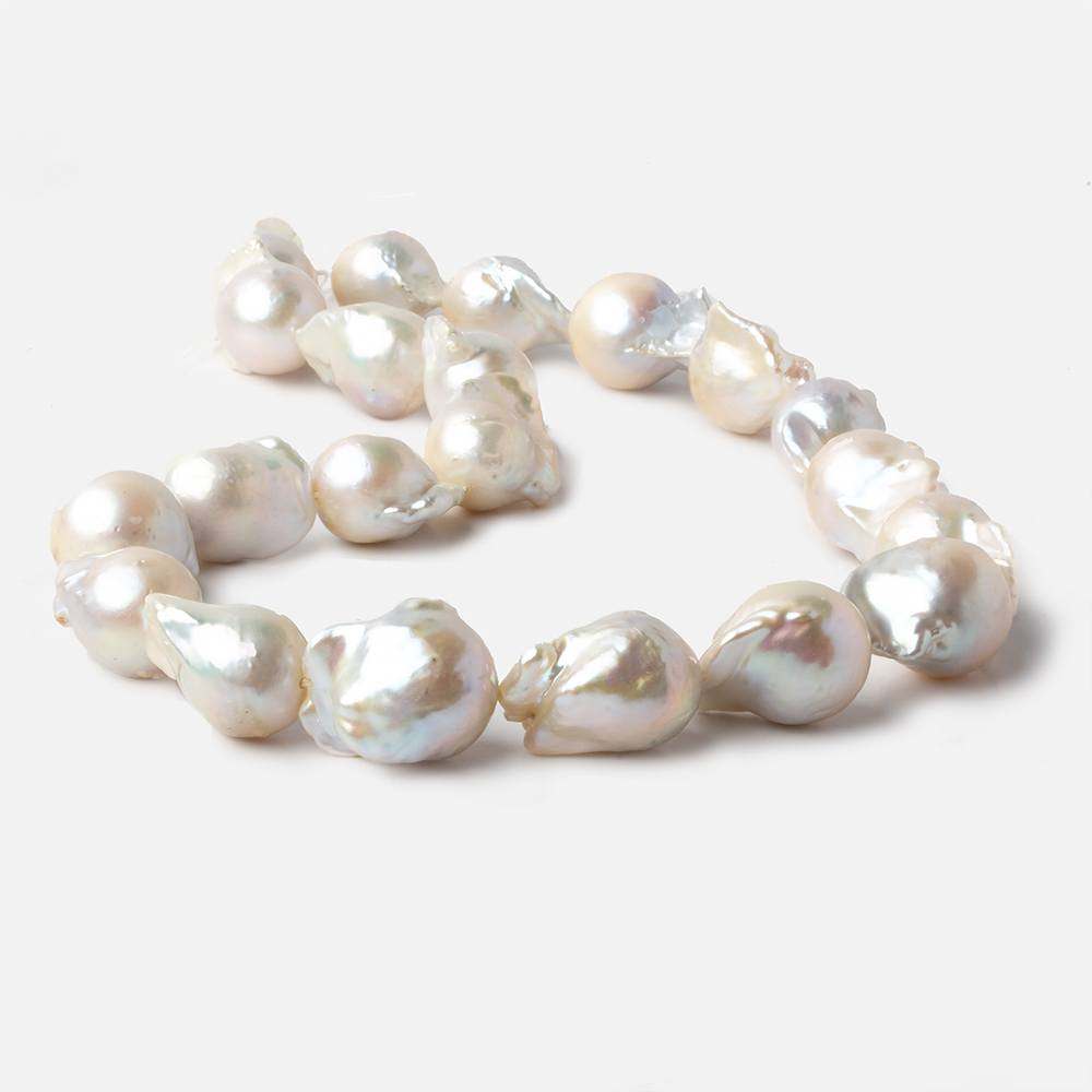  15x2-19x15mm Off White Ultra Baroque Freshwater Pearl 15.5 inch 20 pcs 