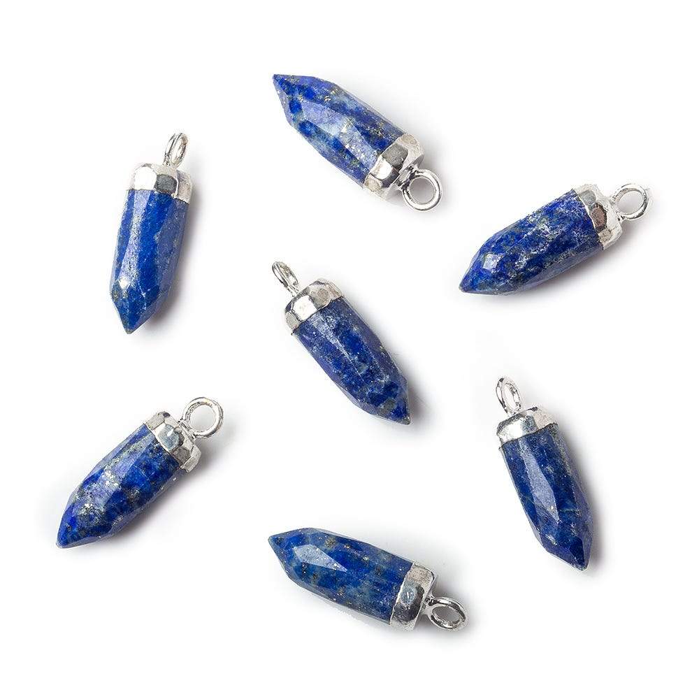  15x5mm Silver Leafed Lapis Lazuli Spike 1 piece 