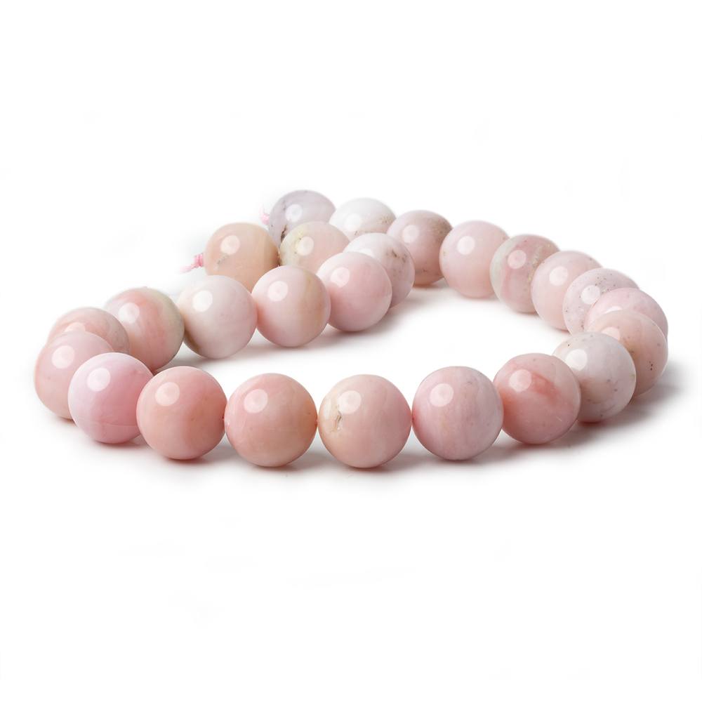  16mm Shaded Pink Peruvian Opal plain rounds 16 inch 25 beads AA 