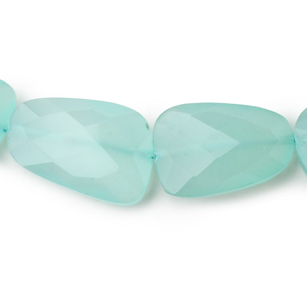  Seafoam Blue Chalcedony straight drilled faceted nuggets 16 inch 19 large hole beads 