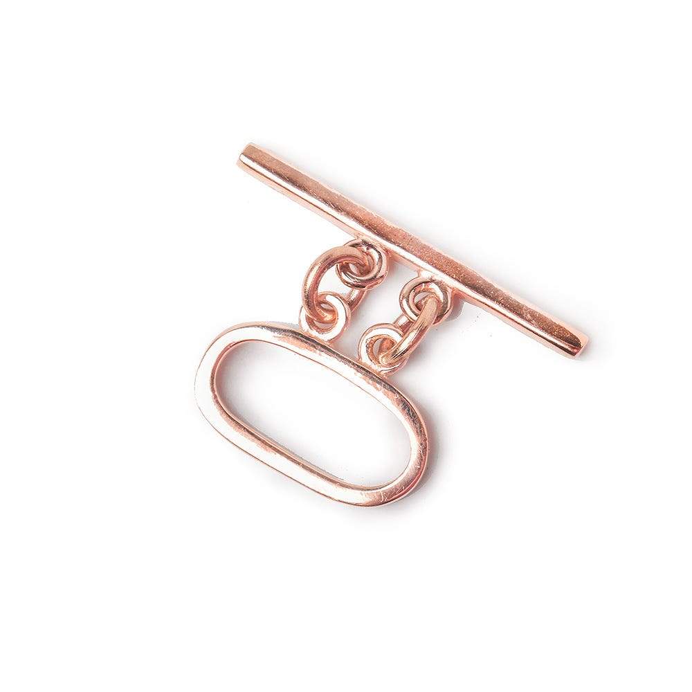  16x11 Rose Gold plated Sterling Silver Oval Double Strand Toggle 1 piece 