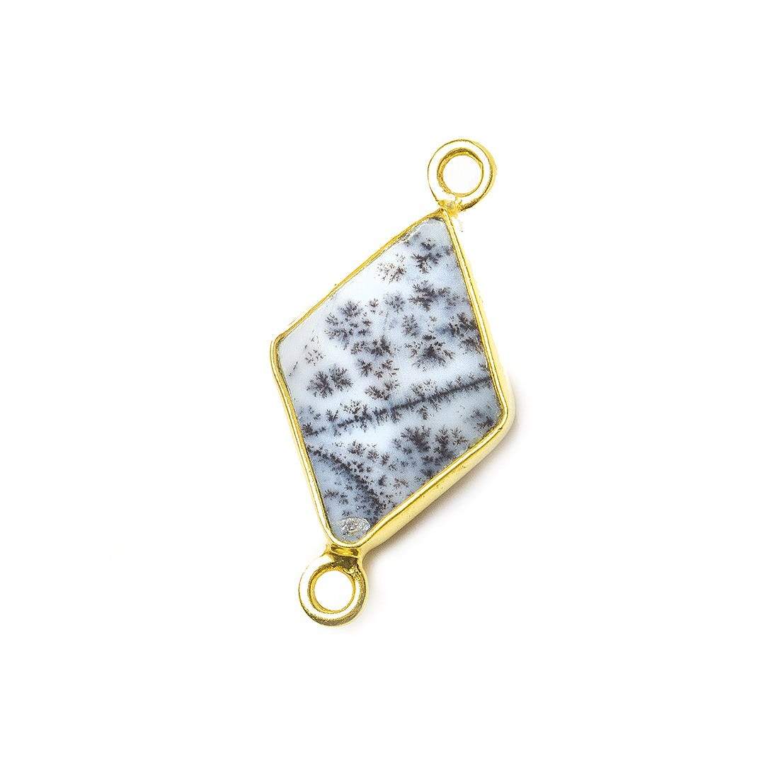  16x11mm Vermeil Bezel Dendritic Opal Kite Connector 1 piece 