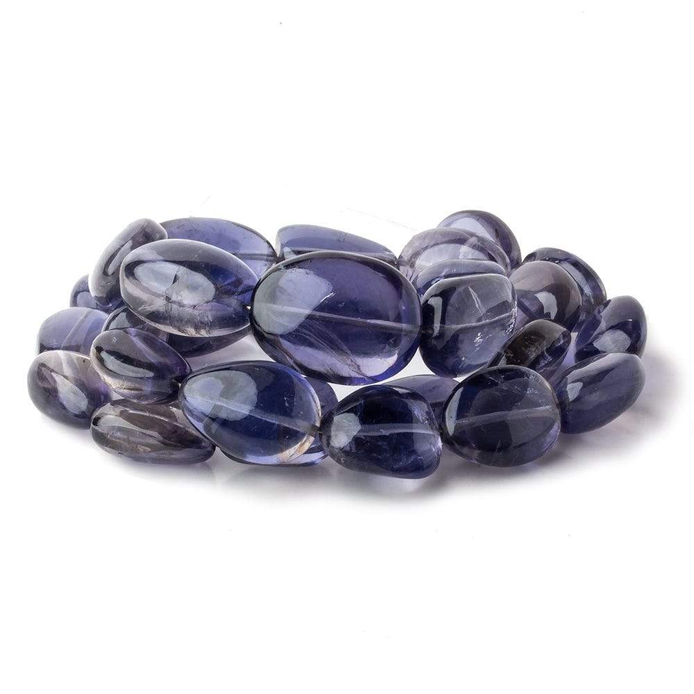  16x12-26x14mm Iolite plain nugget beads 20 inch 27 pieces AA 