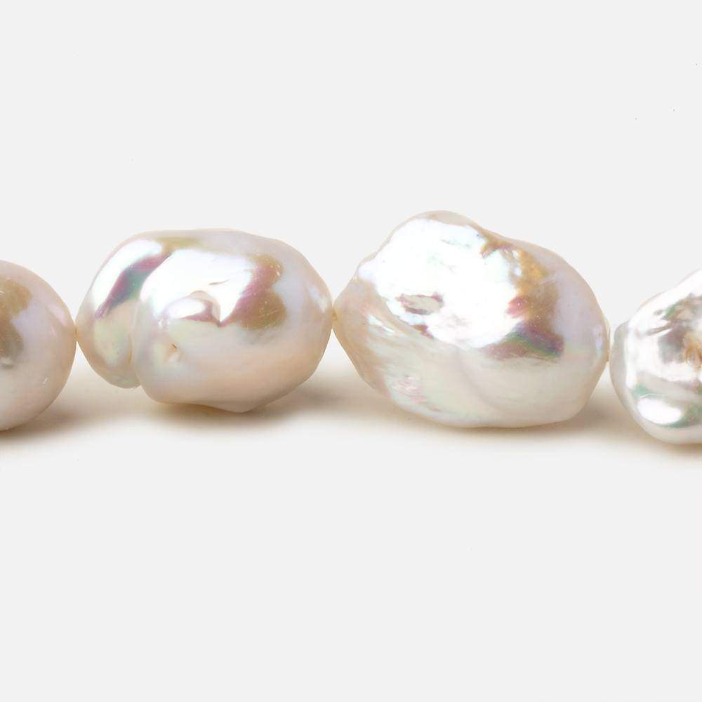  16x17.5-14x23mm Off White Ultra Baroque straight drilled freshwater pearls 15.5 inch 17 pieces AAA 