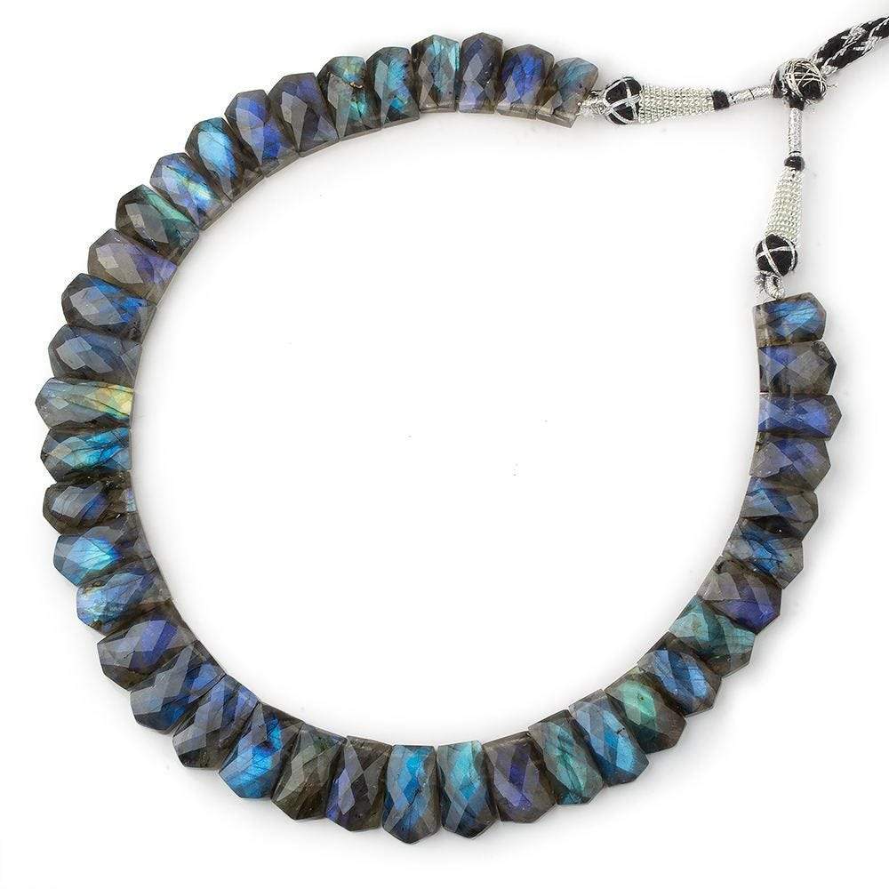  16x9-21x11mm Labradorite double drilled faceted fancy shape collar 40 beads 