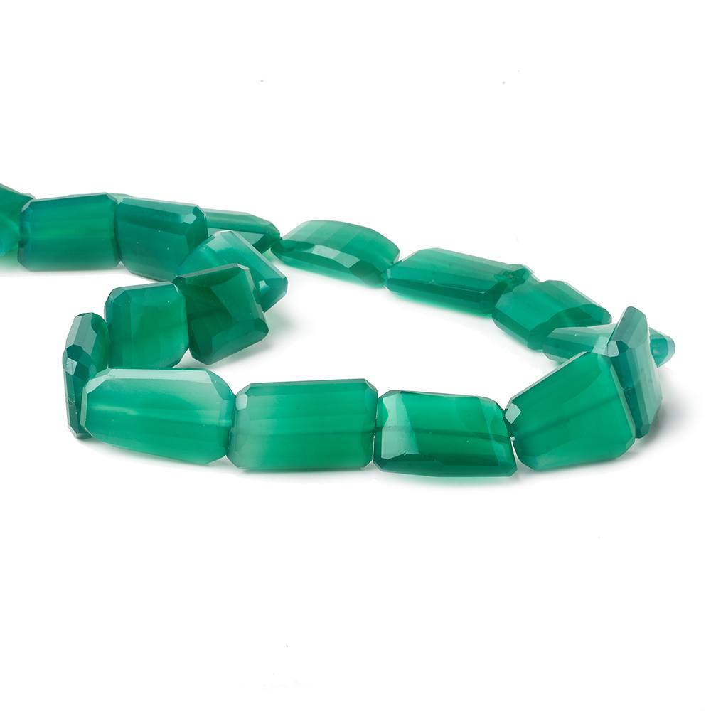  17x10-23x18mm Green Onyx faceted nugget beads 15 inch 19 pieces 