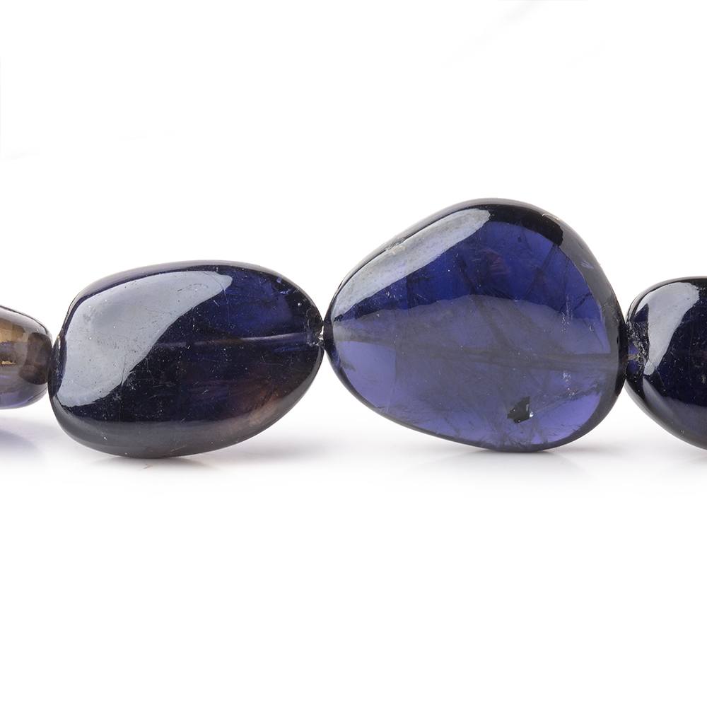 16x14-30x16mm Iolite plain nugget beads 20 inch 25 beads AAA+ 