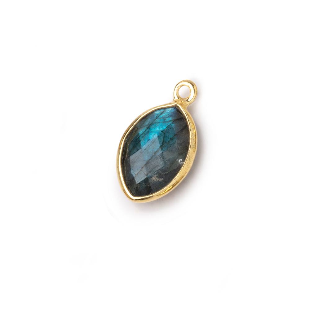  13x9mm Vermeil Bezel Labradorite Marquise Pendant 1 piece 