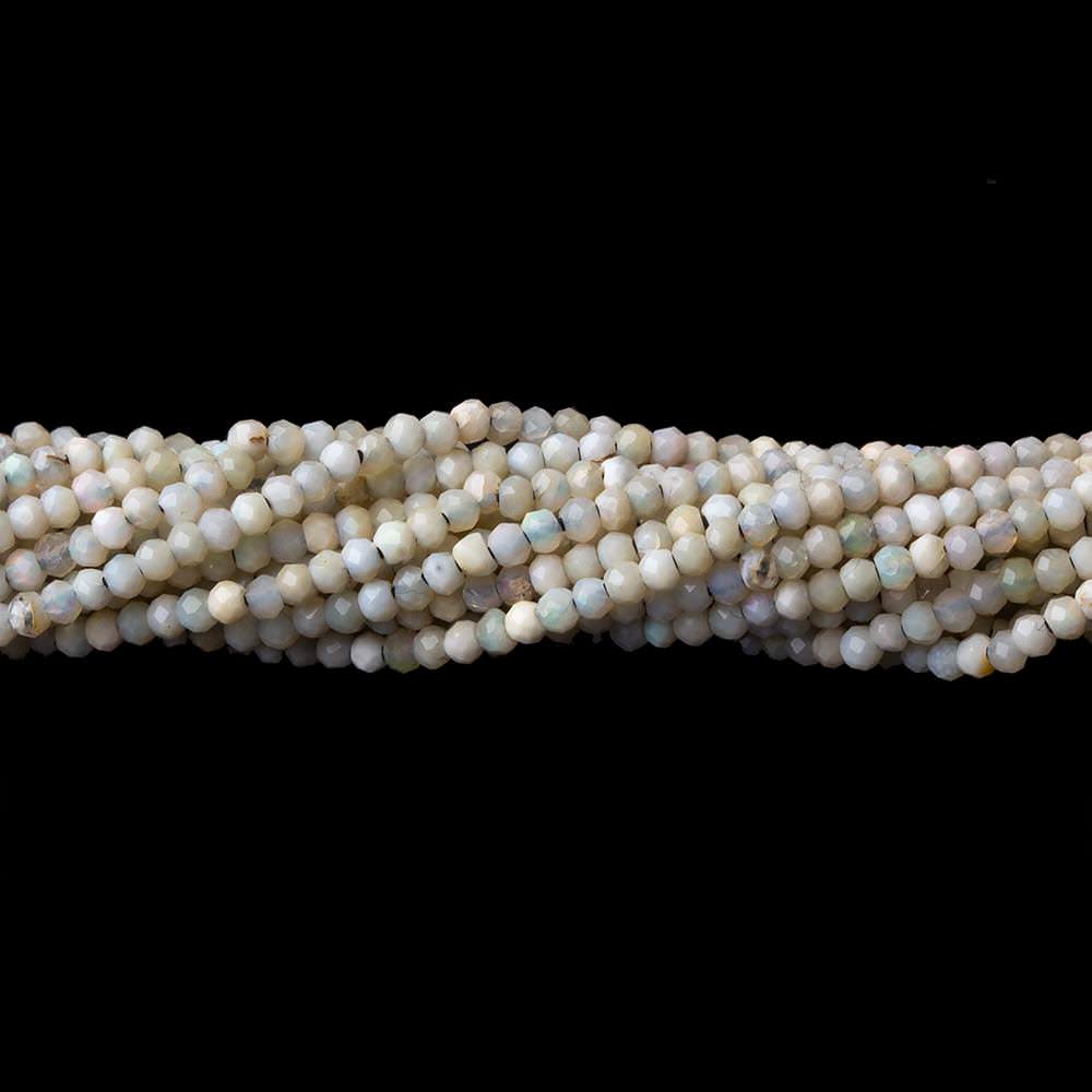  1.8mm Opaque Brown Grey Australian Opal micro faceted rondelle beads 12.5 inch 220 pieces AA 