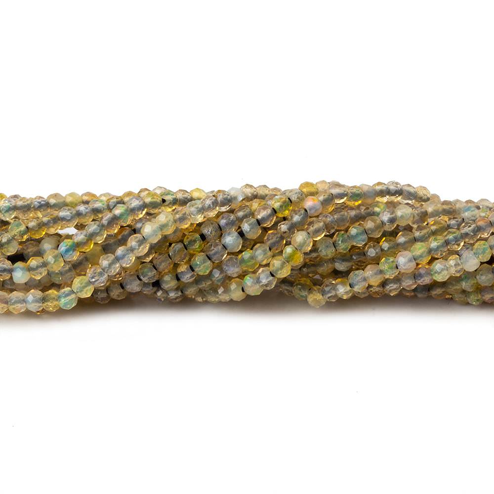  1.8mm Translucent Golden Brown Australian Opal micro faceted rondelle beads 12.5 inch 220 pieces AA 