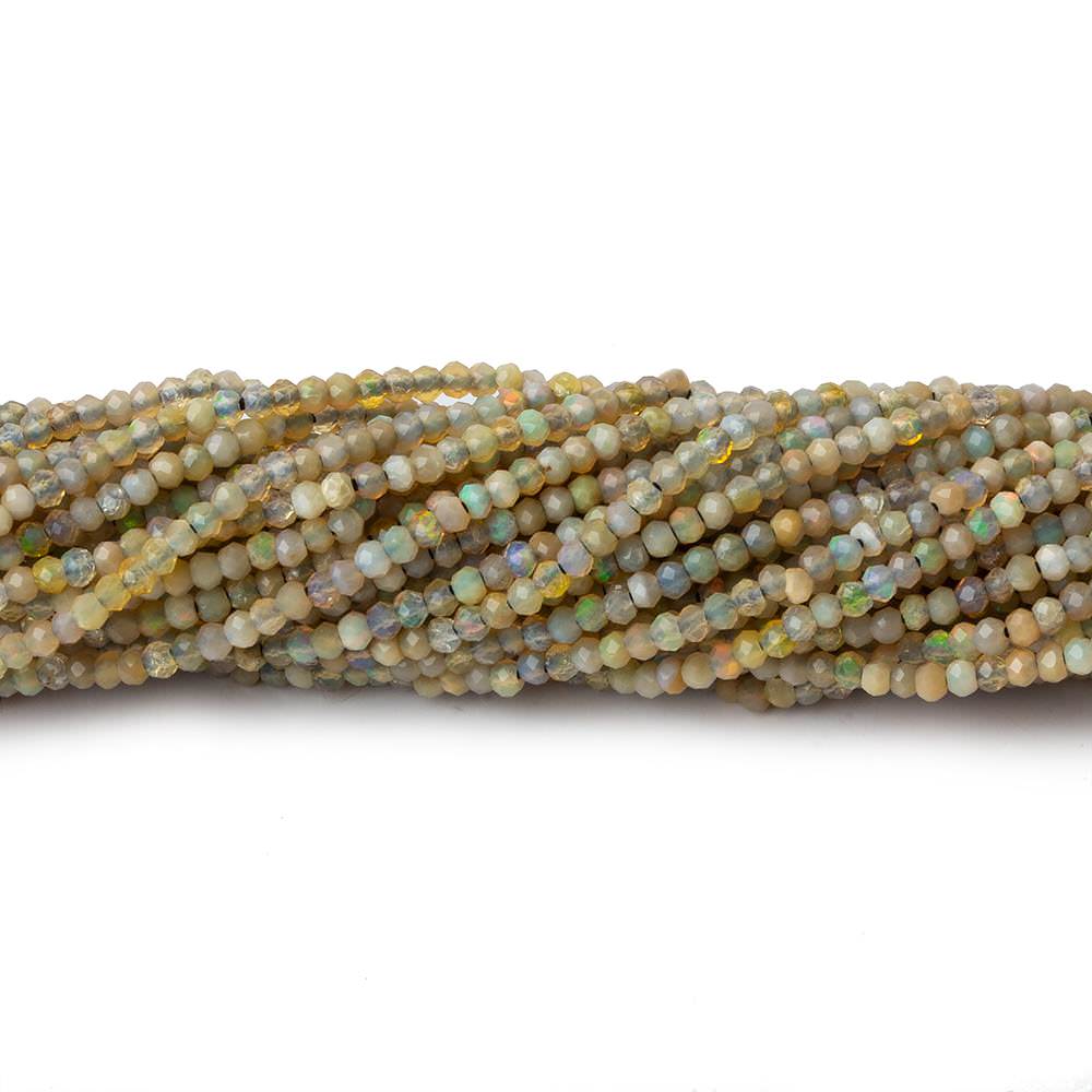  1.8mm Translucent Greenish Golden Australian Opal micro faceted rondelle beads 12.5 inch 220 pieces AA 