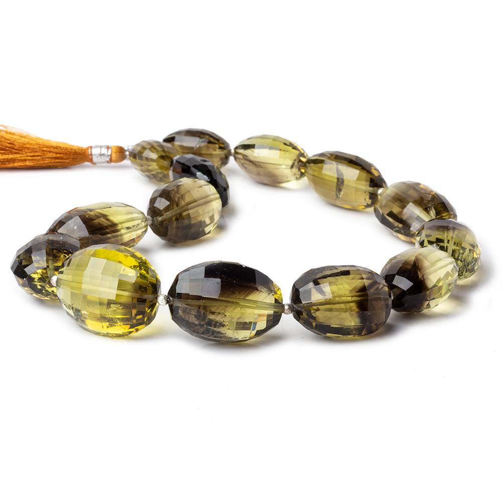  18x14-24x19mm BiColor Quartz checkerboard faceted nugget beads 12 inch 14 beads A 