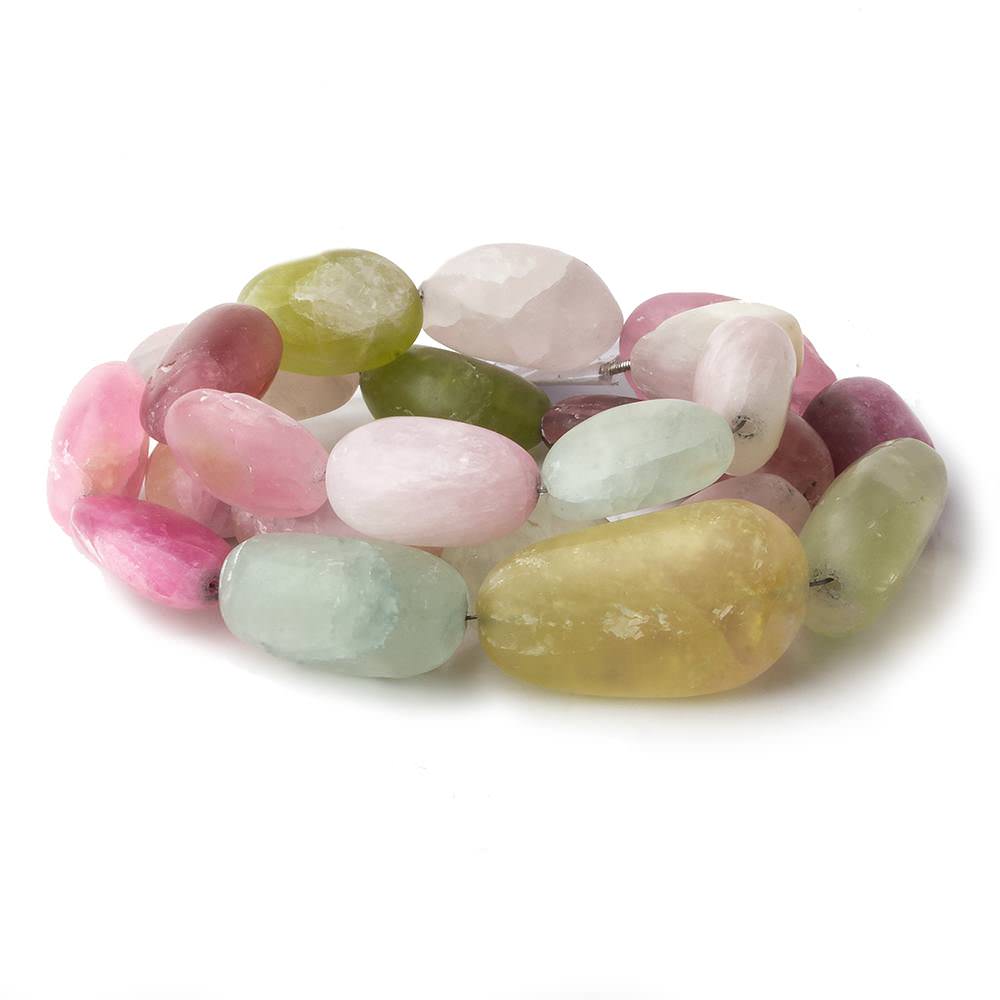  18x14-33x19mm Matte Afghani Tourmaline plain nugget beads 19 inch 23 pcs AA 