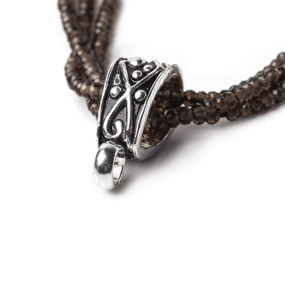  18x7.5mm Antiqued Sterling Silver Bail Crisscross Design 1 finding 