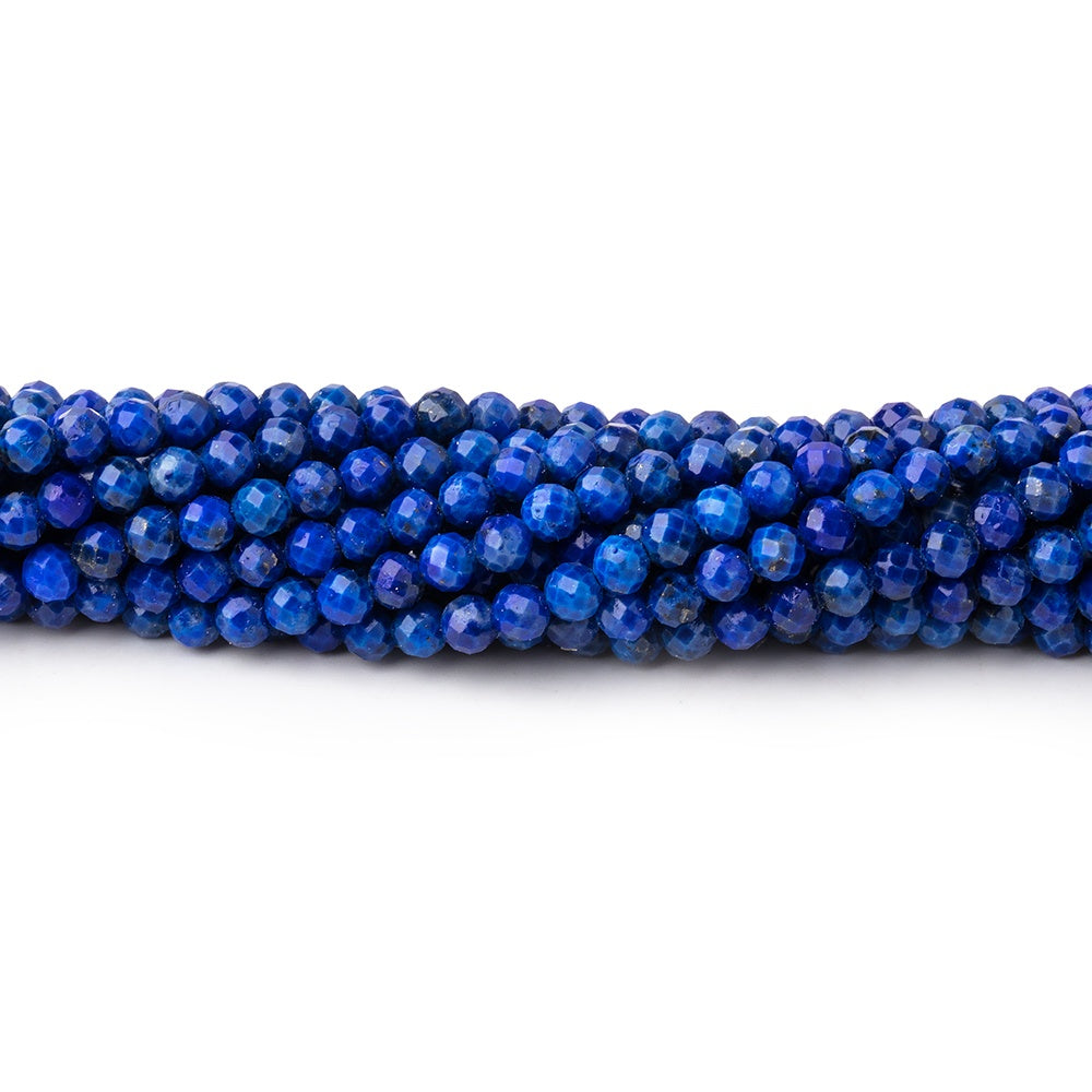  3mm Lapis Lazuli micro faceted round beads 13 inch 110 pieces 