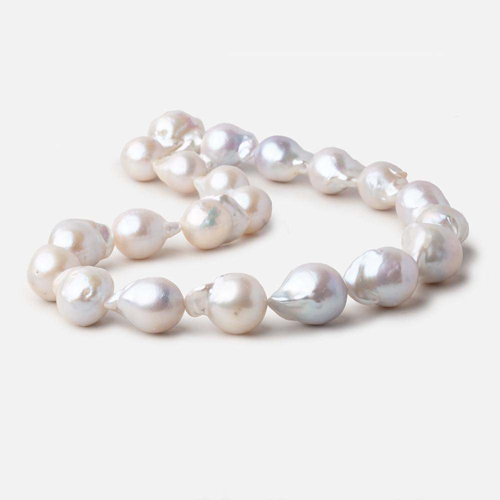  19x13-21x15mm White Ultra Baroque Freshwater Pearls 15.5 inch 21 pieces 