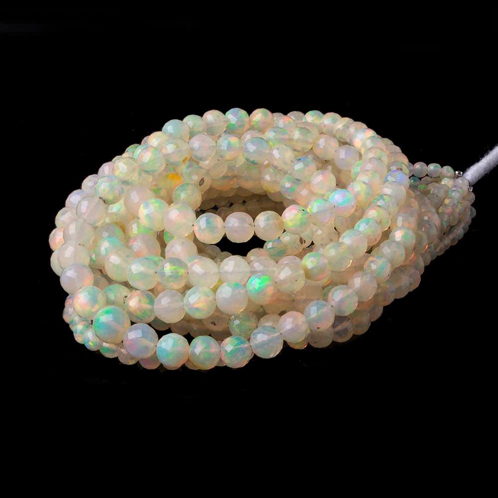 2-5mm Golden Ethiopian Opal Micro Faceted Rounds 17 inch 114 beads AAA 