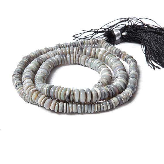  2-5mm Grey Beige Australian Opal Plain Heshi Beads 18 inch 260 pieces A 