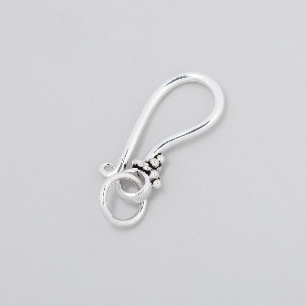  20.5mm Antiqued Sterling Silver Sheperd Hook Miligrain Design 1 finding 