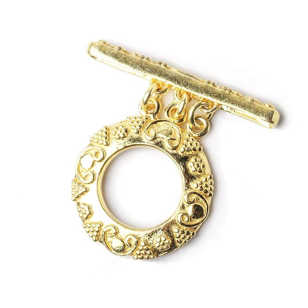  20mm Vermeil Triple Strand Toggle with Miligrain Design 1 finding 
