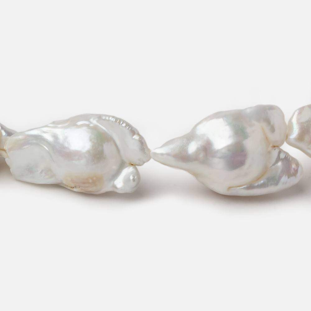  21x13-30x17mm Off White Ultra Baroque Freshwater Pearl 15 inch 15 pieces A 