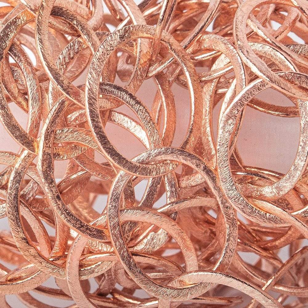  22x17mm Rose Gold plated Brushed Oval Link Chain 