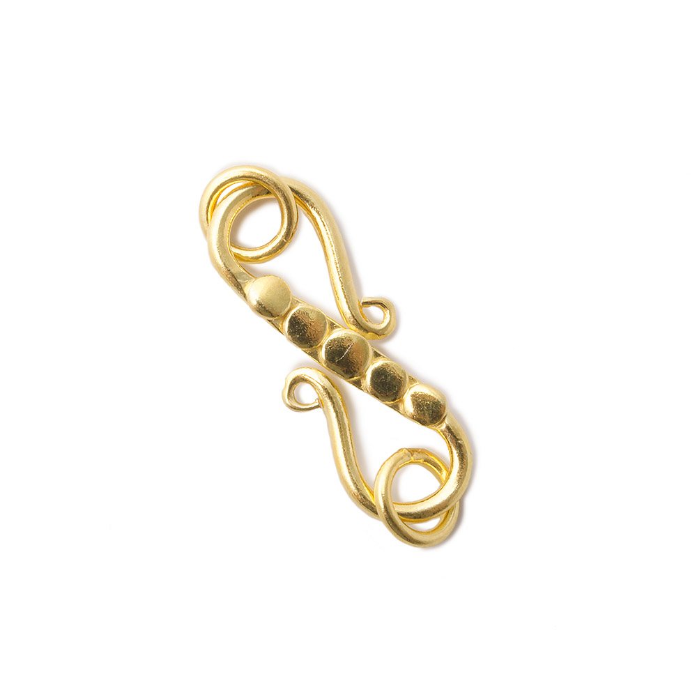  22x7mm Vermeil S Hook with Dot Design 1 finding 