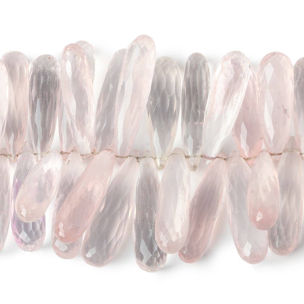  22x8-26x7mm Rose Quartz Tear Drop Beads 3 inch 30 pieces 
