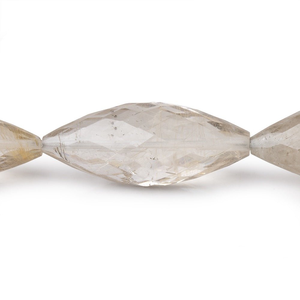  23-32mm Rutilated Quartz Faceted Marquise beads 16 inch 15 pieces A 