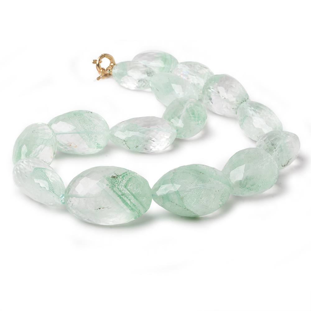  23x16-33x23mm Rare Phantom Quartz faceted nuggets and 14kt Gold Clasp AA 