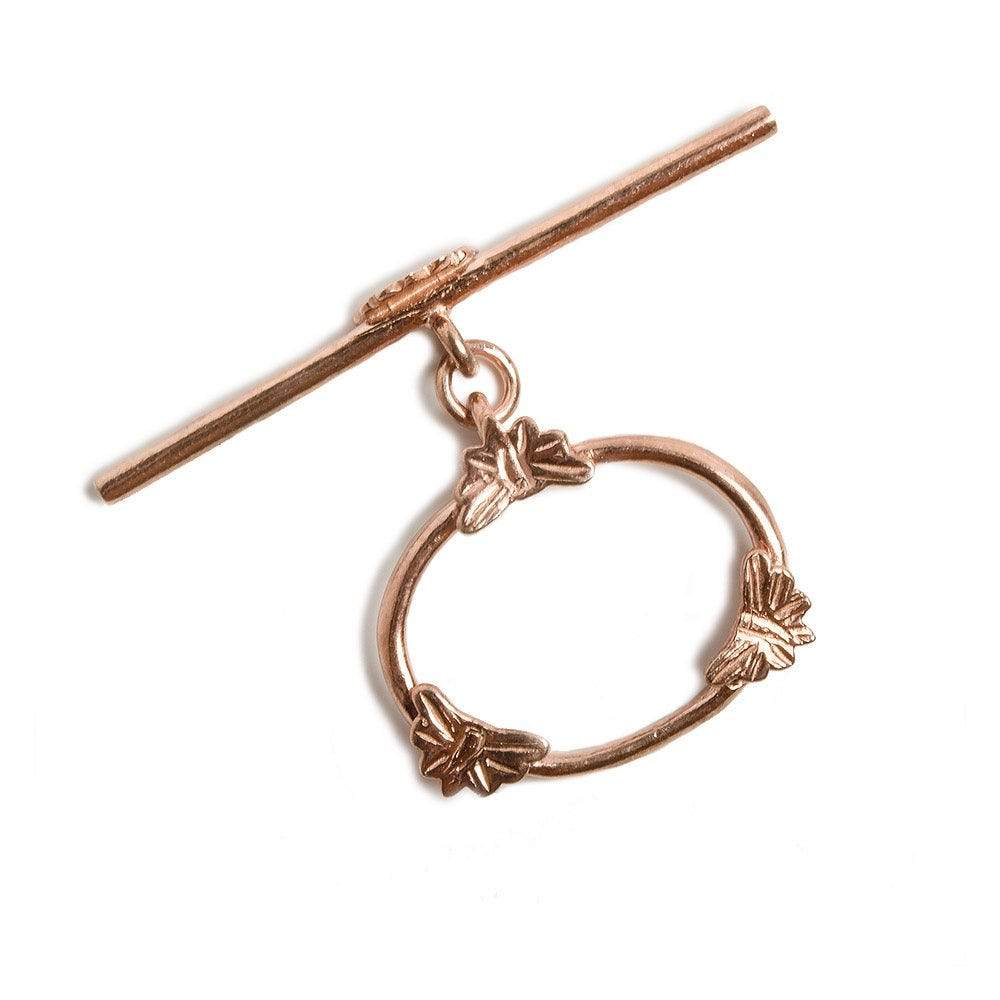  23x24mm Rose Gold plated Silver Oval Butterfly Toggle 1 pcs 