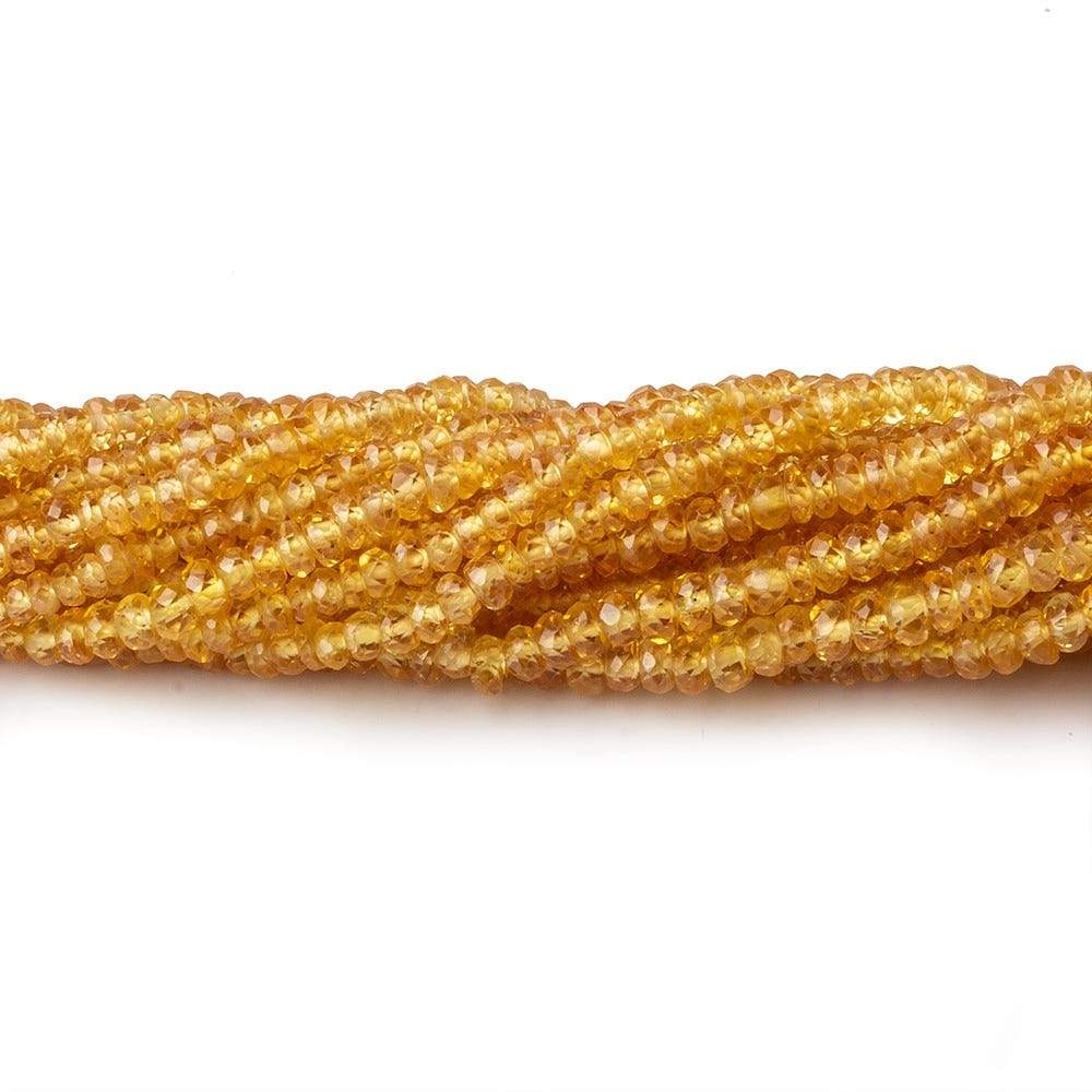  2.5-3.5mm Songea Yellow Sapphire faceted rondelles 22 inches AA 