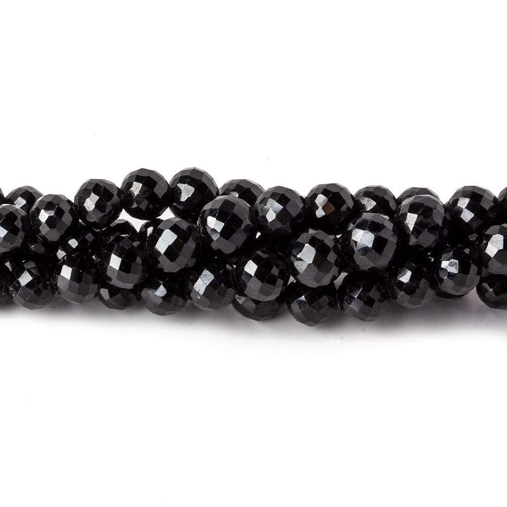  2.5-5.5mm Black Spinel Faceted Rounds 16 inch 95 beads 