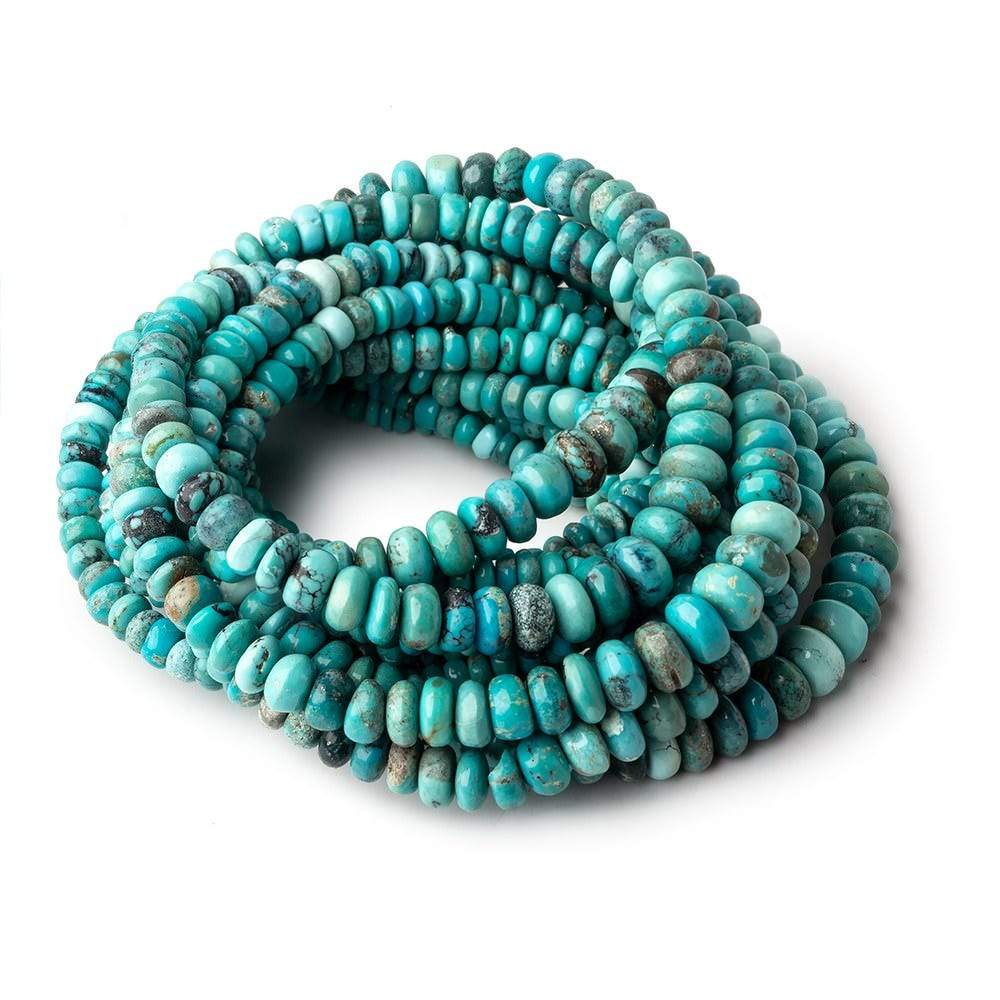  2.5-6mm Chinese Turquoise plain rondelles 18 inch 195 beads 